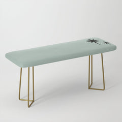1950s Atomic Age Minimalist Starburst Pair in Black and 50s Celadon Teal Solid Bench
