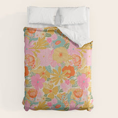 60's Retro Floral Comforter