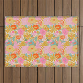 60's Retro Floral Outdoor Rug