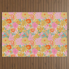 60's Retro Floral Outdoor Rug
