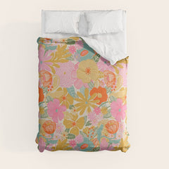 60's Retro Floral Comforter