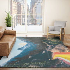 1960's Style Mountain Collage Rug