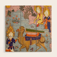 "Coffin of Imam 'Ali", Folio from a Falnama (The Book of Omens) of Ja'far al-Sadiq Wood Wall Art