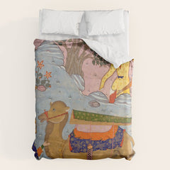 "Coffin of Imam 'Ali", Folio from a Falnama (The Book of Omens) of Ja'far al-Sadiq Duvet Cover