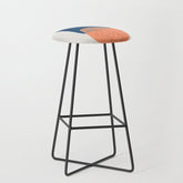 Twins' Minimalist Modern Mid Century Colorful Navy Blue Tan Shapes by Ejaaz Haniff Stool