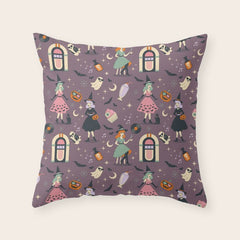 50s Witch Vibes Throw Pillow