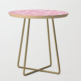 70s retro pink smiles pattern Side Table