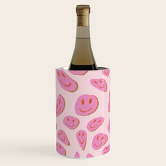 70s retro pink smiles pattern Wine Chiller