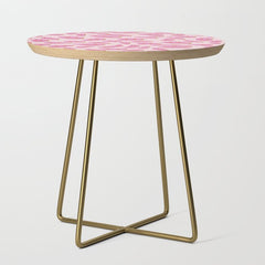 70s retro pink smiles pattern Side Table