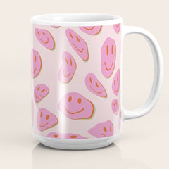 70s retro pink smiles pattern Coffee Mug