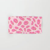 70s retro pink smiles pattern Bath Towel