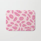 70s retro pink smiles pattern Bath Mat