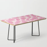70s retro pink smiles pattern Coffee Table