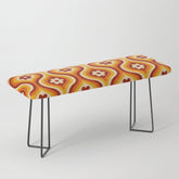 70s Groovy Daisy Ovals Pattern Bench