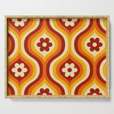 70s Groovy Daisy Ovals Pattern Serving Tray