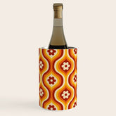70s Groovy Daisy Ovals Pattern Wine Chiller