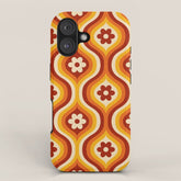 70s Groovy Daisy Ovals Pattern iPhone Case