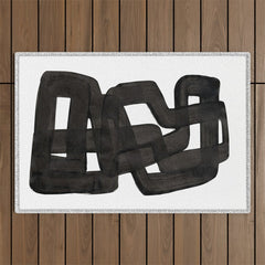 Boulder' Mid Century Modern Fun Abstract Shapes Outdoor Rug