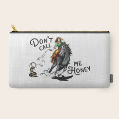 "Don't Call Me Honey" Cowgirl On Horseback Shooting a Rattlesnake Carry All Pouch