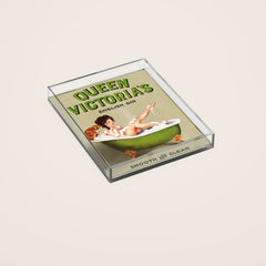 "Queen Victoria's English Gin" Cool Vintage Pinup Girl Alcohol Ad Wall Art Acrylic Tray