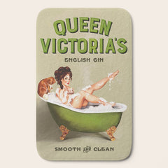 "Queen Victoria's English Gin" Cool Vintage Pinup Girl Alcohol Ad Wall Art Bath Mat