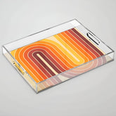 70s Retro Vintage Style Geometric Design 371 Autumn Acrylic Tray
