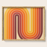 70s Retro Vintage Style Geometric Design 371 Autumn Serving Tray
