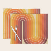 70s Retro Vintage Style Geometric Design 371 Autumn Placemat