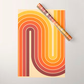 70s Retro Vintage Style Geometric Design 371 Autumn Wrapping Paper
