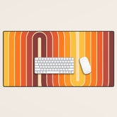 70s Retro Vintage Style Geometric Design 371 Autumn Desk Mat