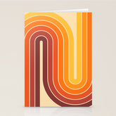 70s Retro Vintage Style Geometric Design 371 Autumn Stationery Card