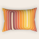 70s Retro Vintage Style Geometric Design 371 Autumn Rectangular Pillow