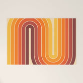 70s Retro Vintage Style Geometric Design 371 Autumn Welcome Mat