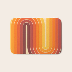 70s Retro Vintage Style Geometric Design 371 Autumn Bath Mat