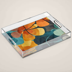 A Floral Palette of Colorful Petals Acrylic Tray