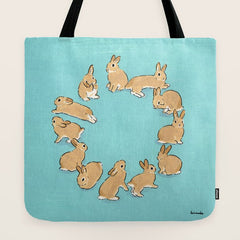 12 rabbits Tote Bag