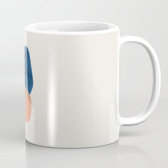 Twins' Minimalist Modern Mid Century Colorful Navy Blue Tan Shapes by Ejaaz Haniff Coffee Mug