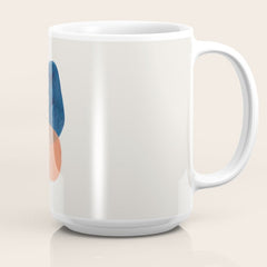 Twins' Minimalist Modern Mid Century Colorful Navy Blue Tan Shapes by Ejaaz Haniff Coffee Mug