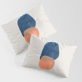 Twins' Minimalist Modern Mid Century Colorful Navy Blue Tan Shapes by Ejaaz Haniff Pillow Sham