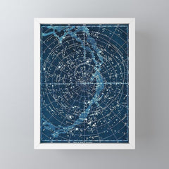 1900 Star Constellation Map - Chart Vintage Poster Mini Art Print