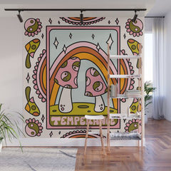 14. Temperance Tarot Mushroom Wall Mural