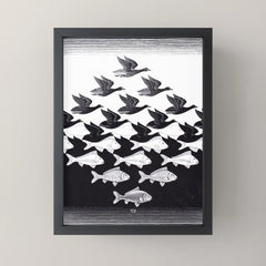 "Sky and Water I" by M.C. Escher Mini Art Print