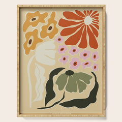 70s tropical fun flower Serving Tray