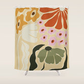70s tropical fun flower Shower Curtain