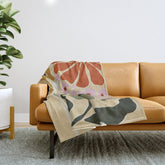 70s tropical fun flower Throw Blanket