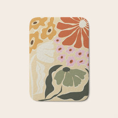 70s tropical fun flower Bath Mat