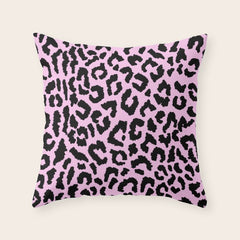 2000s leopard-black on palest pink Throw Pillow