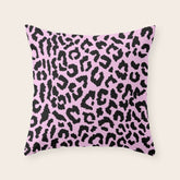 2000s leopard-black on palest pink Throw Pillow
