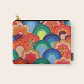 70s rainbow flowers sunset colors Carry All Pouch