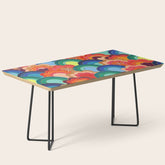 70s rainbow flowers sunset colors Coffee Table